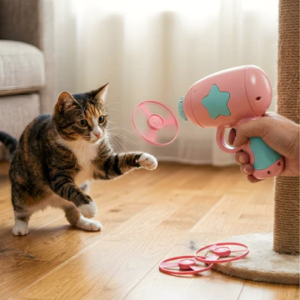 Cat Disc Launcher Toy with Handheld Design for Interactive Play