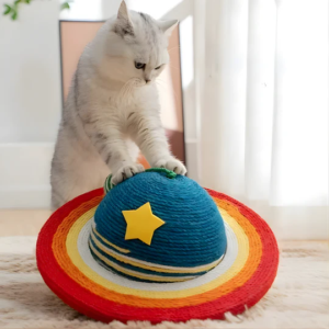 Alternative view of Cat Scratching Toy with Sisal Rope Surface and Dome Design