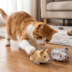 Alternative view of Automatic Moving Plush Cat Toy for Interactive Indoor Play