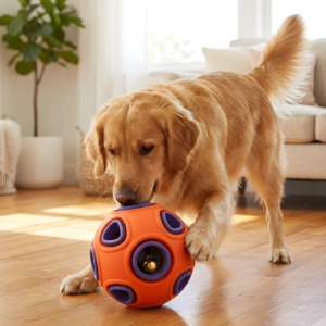 Alternative view of Dog Chew Ball with Motion Activated Light and Textured Rubber Design